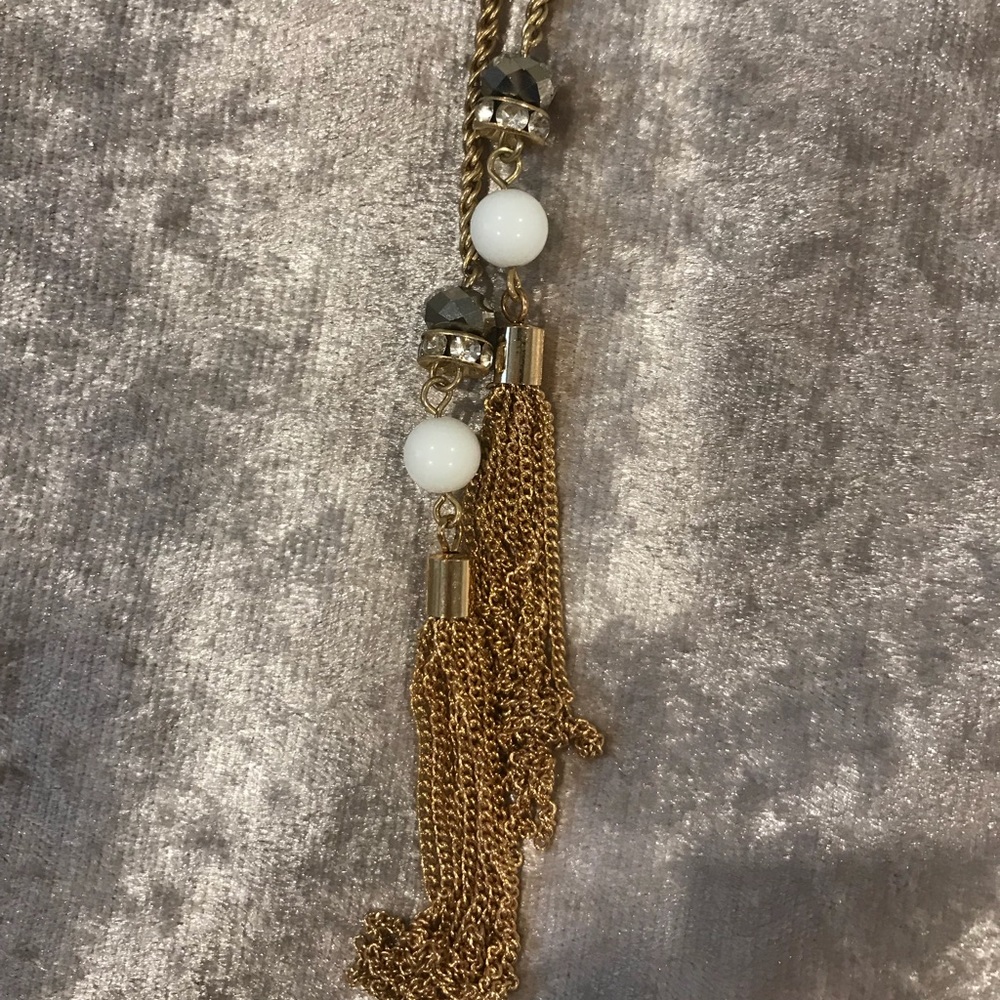 Gold Tone Lariat Necklace